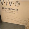 Image 2 : BRAND NEW 63X32 INCH DESK TOP WITH BUILT IN POWER STRIP, DESK ACCESSORY WORKSPACE KIT, WITH CASTORS,
