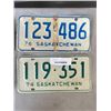 Image 2 : 5 SASKATCHEWAN 1970'S LICENSE PLATRES AND KEEP ALL FOURS ON THE GROUND PLATE