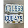 Image 2 : 5 BC VINTAGE LICENSE PLATES, 60'S, 70'S, 80'S, ONE IS A PAIR