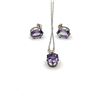 Image 2 : STERLING SILVER NATURAL AMETHYSTS (6.93CT) EARRING AND NECKLACE, RETAIL $360.00. AMETHYSTS IS THE BI