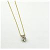 Image 1 : 10KT YELLOW GOLD NATURAL AQUAMARINE (0.40CT) PENDANT WITH DIAMOND (0.01CT) AND GOLD PLATED STERLING 