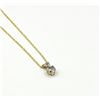 Image 2 : 10KT YELLOW GOLD NATURAL AQUAMARINE (0.40CT) PENDANT WITH DIAMOND (0.01CT) AND GOLD PLATED STERLING 