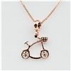 Image 1 : STERLING SILVER 16" LONG GOLD PLATED 'BICYCLE' DESIGN NECKALCE, RETAIL $200.00.