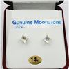 Image 3 : 14KT YELLOW GOLD NATURAL MOONSTONE (0.54CT) EARRING, W/A $380.00.