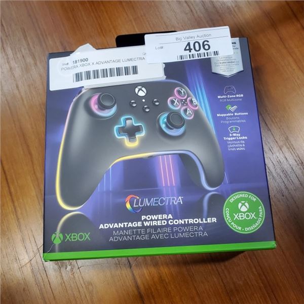POWERA XBOX X ADVANTAGE LUMECTRA WIRED CONTROLLER - TESTED WORKING