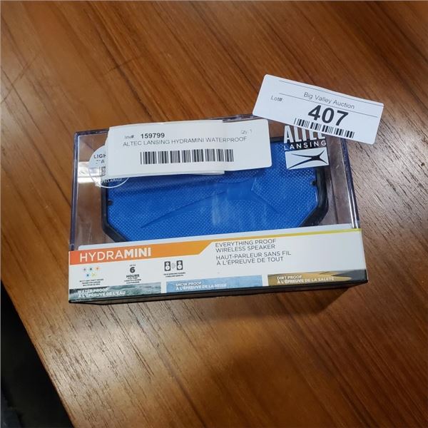 ALTEC LANSING HYDRAMINI WATERPROOF BLUETOOTH WIRELESS SPEAKER - RETAIL $49