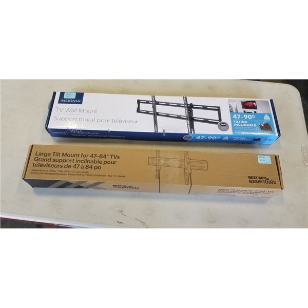 AS NEW INSIGNIA 47-90 INCH TILTING TV MOUNT AND 47-84 INCH TILTING TV MOUNT