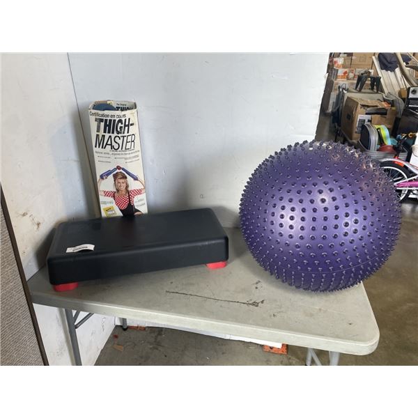 EXERCISE BALL, THIGHMASTER AND FITNESS STEP