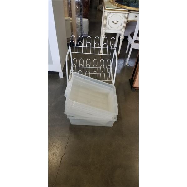 SHOE RACK AND IKEA BINS