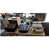 Image 1 : PAIR OF 2 DRAWERORGANIZERS WITH FAUX PLANTS AND DECORATIVE TRAYS