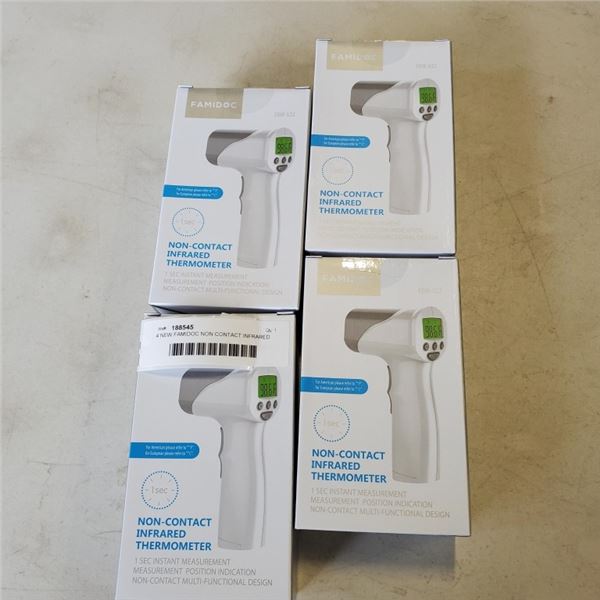 4 NEW FAMIDOC NON CONTACT INFRARED THERMOMETERS