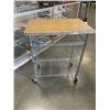 Image 1 : ROLLING WOOD TOP CART