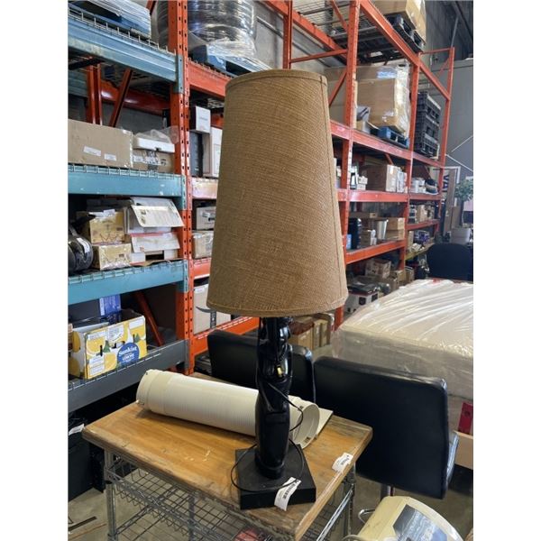 CARVED WOOD TABLE LAMP