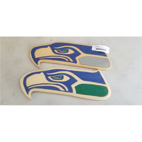 (2) "SEAHAWK" CARVING BY LAWRENCE ANDREW
