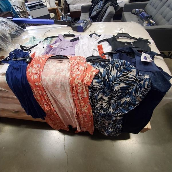 CLOTHING LOT OF NEW SIZE SMALL AND MEDIUM LADIES SUMMER CLOTHING 9 PIECES 6 MEDIUM AND 3 SMALL RETAI
