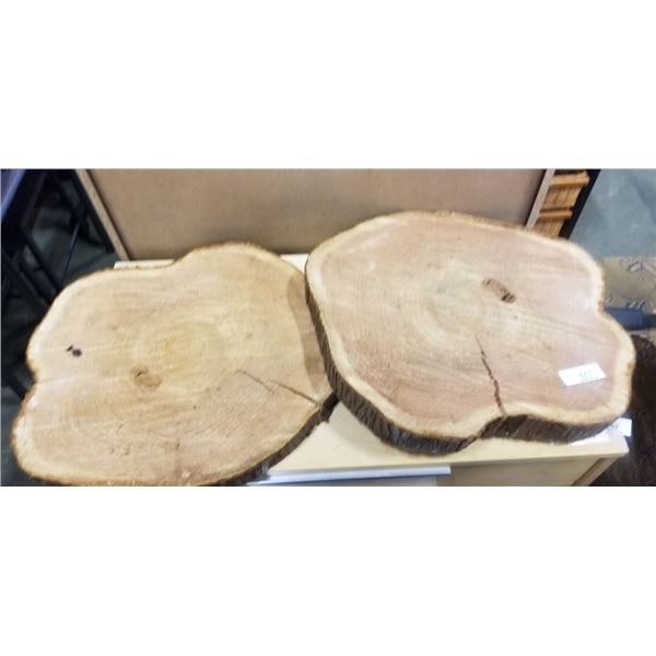 2 LIVE EDGE SLABS APPROX 20  WIDE
