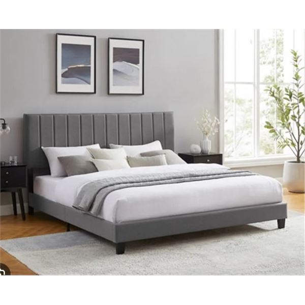 LIORE TRANSITIONAL KINGSIZE PLATFORM BEDFRAME, RETAIL $479