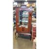 Image 1 : VINTAGE GLASS DOOR CABINET W/ SHELVES