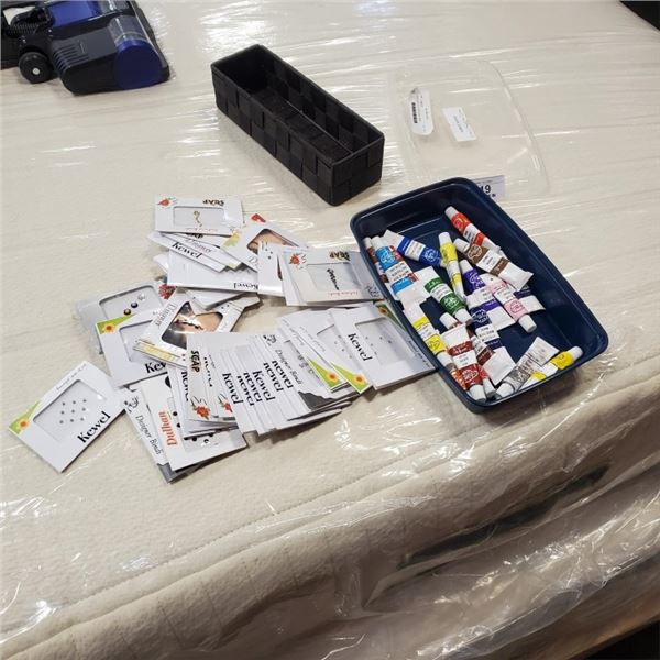 LOT OF ARTIST SERIES PAINTS AND NEW KEWEL DEISGNER JEWELRY