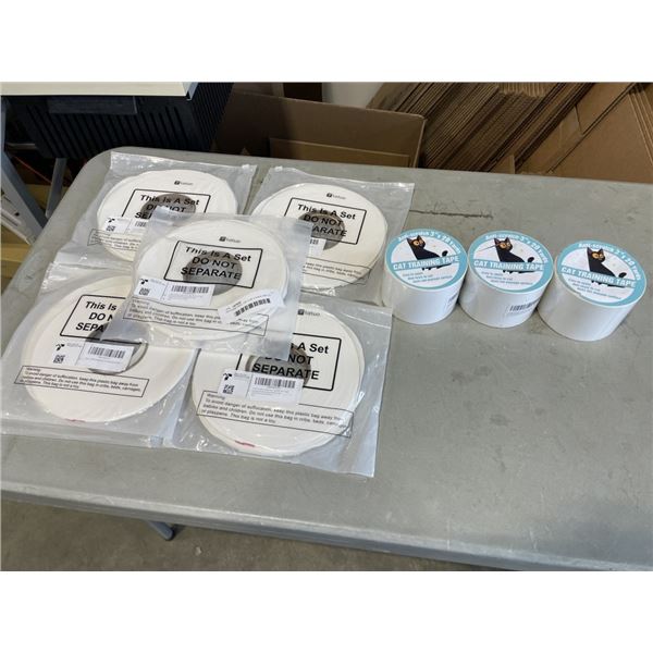 (6) FOAM TAPE, 1/8  X 50' 2 PACK AND (3) ANTI-SCRATCH CAT TRAINING TAPE 3  X 20 YARDS