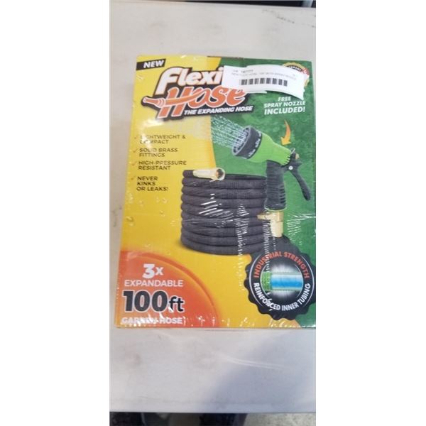 NEW FLEXI HOSE, 100' WITH SPRAY NOZZLE