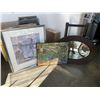 Image 1 : LARGE WALL MIRROR AND 2 FRAMED PRINTS