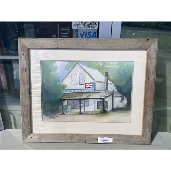 SALMON VALLEY GENERAL STORE WATER COLOR PAINTING