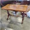 Image 1 : ANTIQUE ROLLING HALL TABLE, WITH ORIGINAL PORCELAIN WHEELS