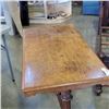 Image 2 : ANTIQUE ROLLING HALL TABLE, WITH ORIGINAL PORCELAIN WHEELS