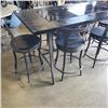 Image 2 : GLASSTOP PATIO SET WITH BUILT IN WINE RACK  6 ALL METAL SWIVEL CHAIRS