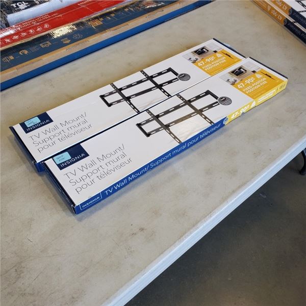 2 AS NEW INSIGNIA 47-90 INCH FIXED TV WALL MOUNTS