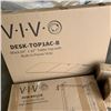 Image 2 : BRAND NEW VIVO ADJUSTABLE HEIGHT DESK, 63X32 INCH TOP WITH BUILT IN POWER STRIP, DESK ACCESSORY WORK