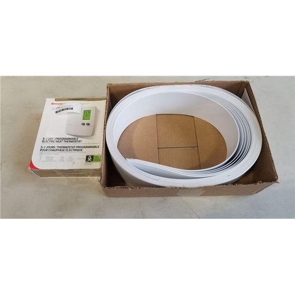 HONEYWELL 5-2 DAY PROGRAMMABLE ELECTRIC THERMOSTAT AND BOX WITH REPLACEMENT VERTICLE BLINDS