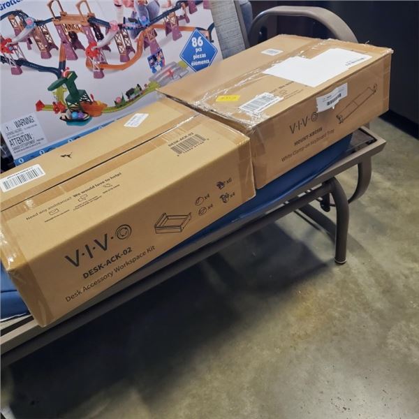 NEW VIVO DESK ACCESSORY WORKSPACE KIT, INCLUDING CASTORS, AND DRAWER, CABLE MANAGEMENT, AND VIVO KEY