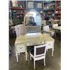 Image 1 : ANTIQUE VANITY DRESSER WITH MIRROR AND CHAIR