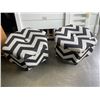 Image 1 : (2) BLACK AND WHITE FOOT STOOLS