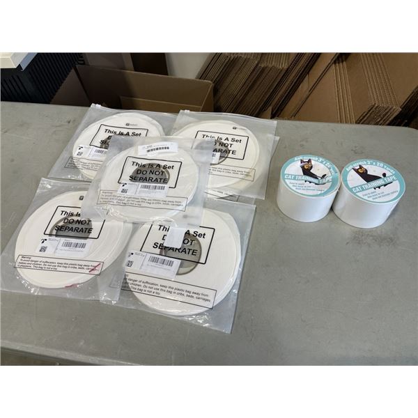 (6) FOAM TAPE, 1/8" X 50' 2 PACK (2) ANTI-SCRATCH CAT TRAINING TAPE 3" X 20 YARDS AND DOOR HANDLE SC