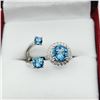 Image 1 : STERLING SILVER NATURAL BLUE TOPAZ (1.92CT) RING, SIZE 4.75, W/A $630.00. BLUE TOPAZ IS THE BIRTHSTO