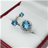Image 3 : STERLING SILVER NATURAL BLUE TOPAZ (1.92CT) RING, SIZE 4.75, W/A $630.00. BLUE TOPAZ IS THE BIRTHSTO