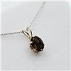 Image 2 : STERLING SILVER 9 X 7MM NATURAL SMOKY QUARTZ (1.6CT) WITH STERLING SILVER CHAIN, W/A $500.00.