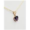 Image 1 : 10KT YELLOW GOLD NATURAL AMETHYSTS (0.88CT) PENDANT WITH NATURAL WHITE SAPPHIRE AND GOLD PLATED STER