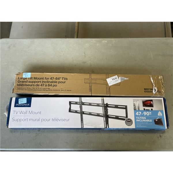 AS NEW INSIGNIA 47-90 INCH TILTING TV MOUNT AND 47-84 INCH TILTING TV MOUNT
