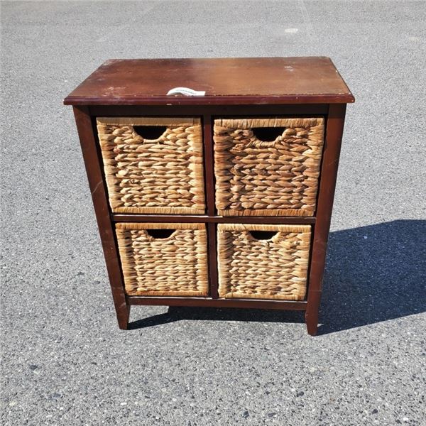 4 DRAWER WICKER ORGANIZER