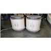 Image 1 : PAIR OF AICO OVERTURE CRYSTAL UPHOLSTERED LIGHT UP NIGHTSTANDS, MICHAEL AMINI & JANE SEYMOUR DESIGN 