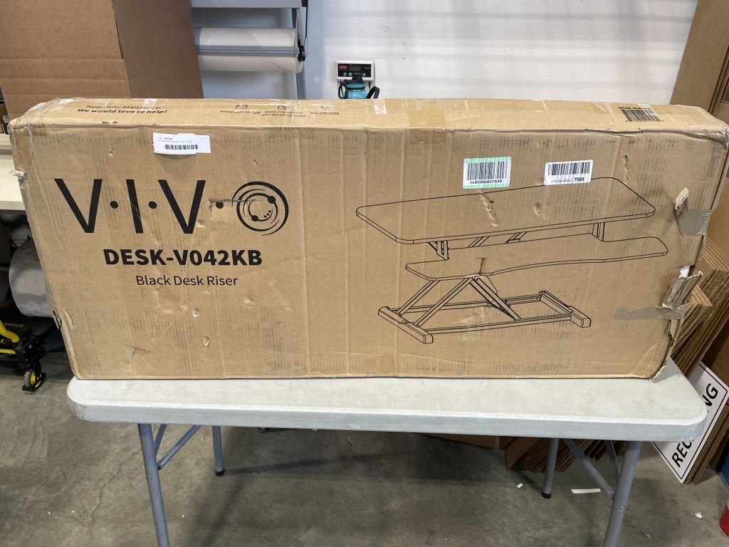 VIVO 42 INCH BLACK DESK RISER