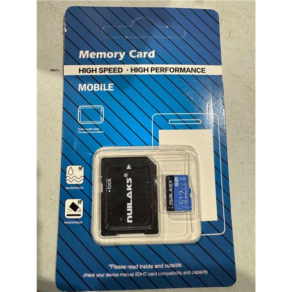 High speed memory card 512 GB