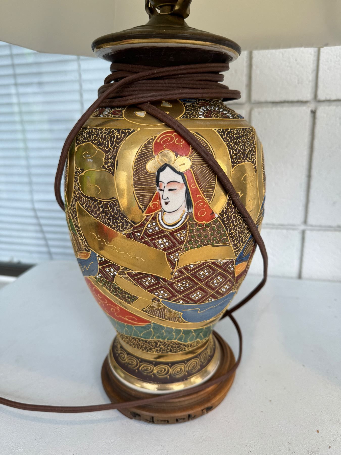 Vintage satsuma lamps