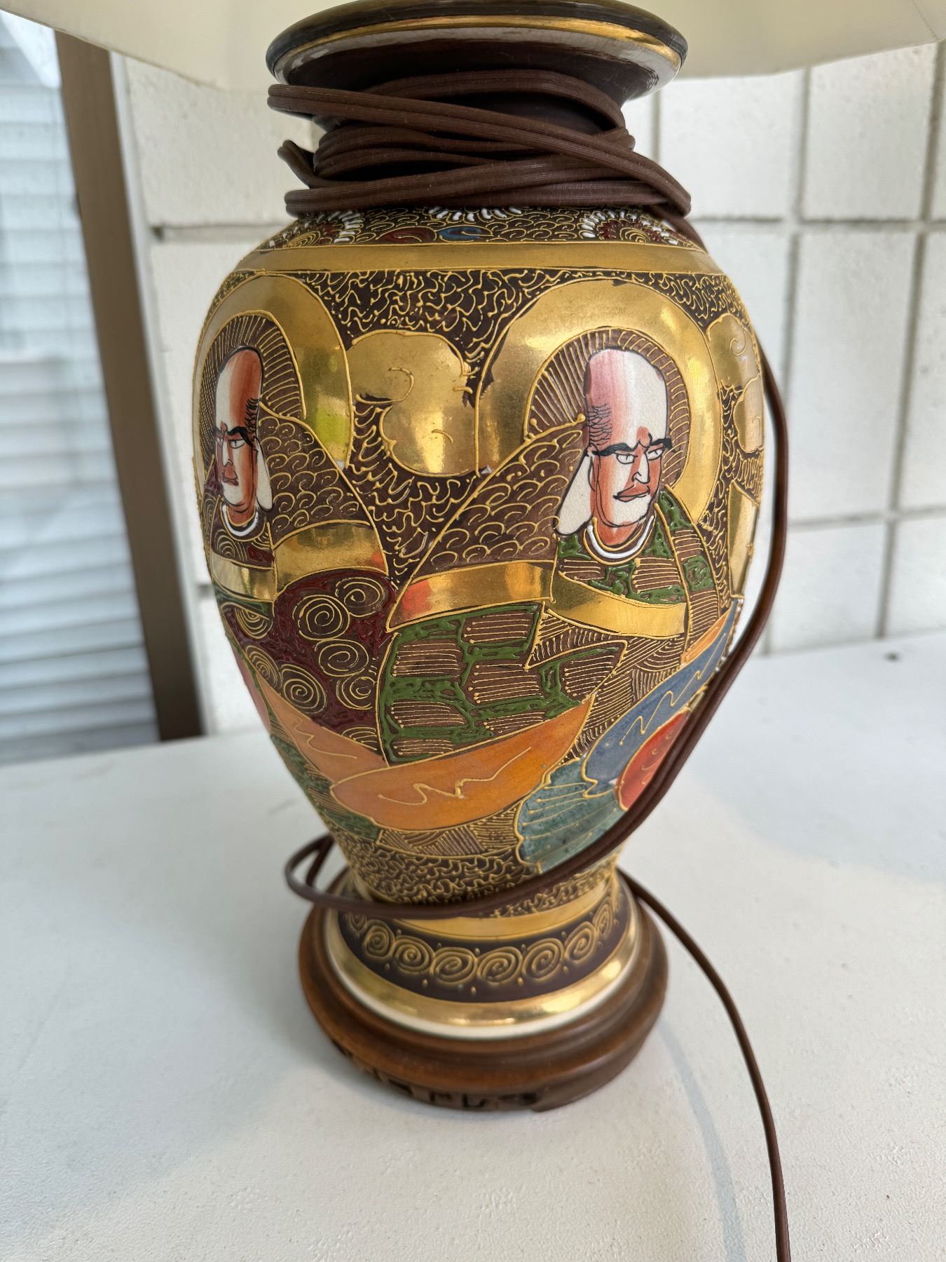 Vintage satsuma lamps