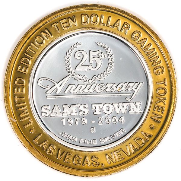 .999 Silver Sam's Town Las Vegas, Nevada $10 Casino Limited Edition Gaming Token