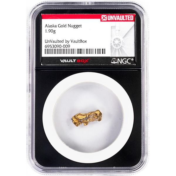 1.90 Gram Alaska Gold Nugget NGC Vaultbox Unvaulted